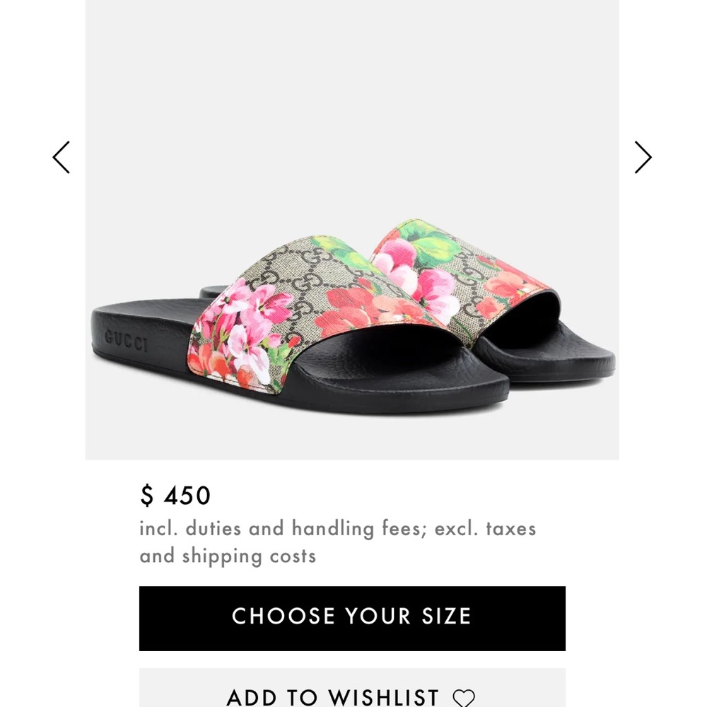 Gucci GG blooms supreme floral slides
